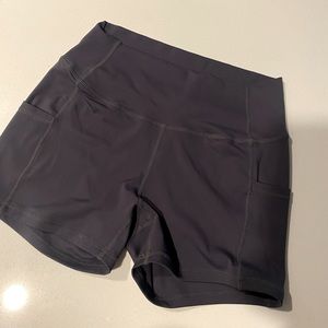 Slate Grey Spandex Athletic Shorts